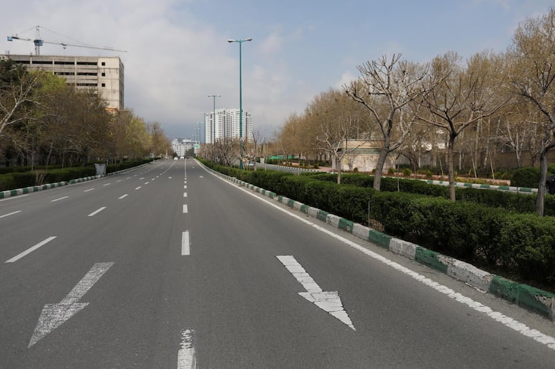General view of a deserted street, during the intercity ban, amid fear of coronavirus disease (COVID-19), in Tehran, Iran. REUTERS