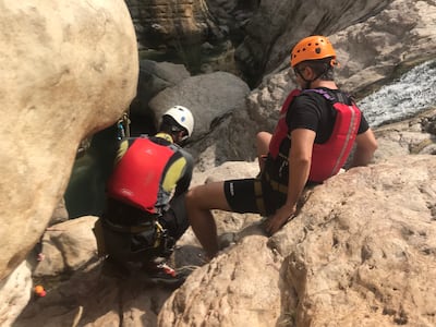Adventuring in Wadi Shab involves climbing, swimming and scrambling. Photo: H Skirka