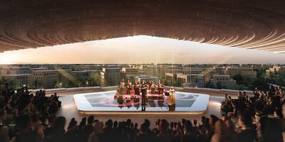 A rendering of the performance stage at Saudi Arabia's first opera house. Photo: Diriyah Company