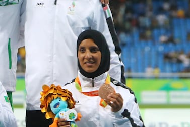 Sara Al Senaani with her bronze medal at the 2016 Paralympic Games in Rio. Getty