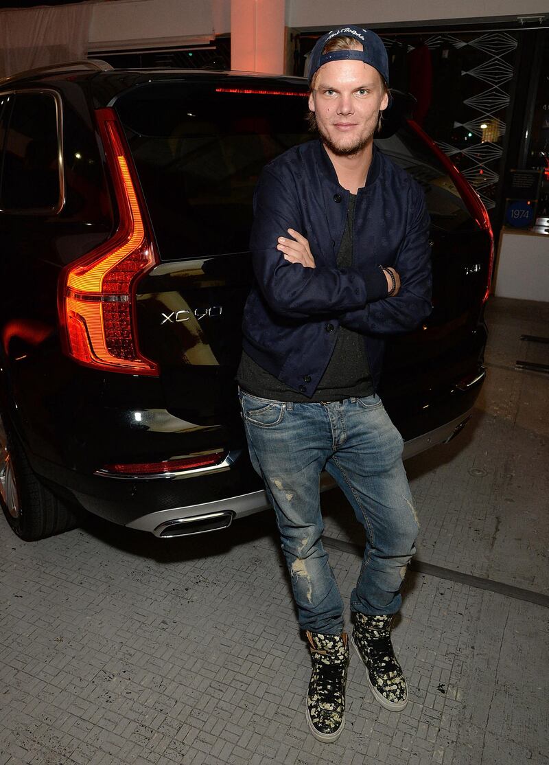 LOS ANGELES, CA - MAY 07: Avicii attends Volvo Cars and Avicii Feeling Good About The Future on May 7, 2015 in Los Angeles, California.   Michael Kovac/Getty Images for Volvo Cars of North America/AFP (Photo by Michael Kovac / GETTY IMAGES NORTH AMERICA / Getty Images via AFP)