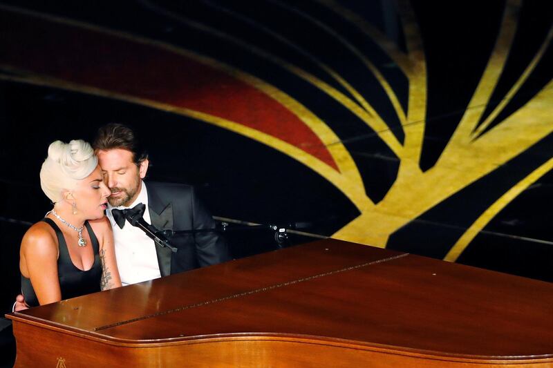 Lady Gaga and Bradley Cooper perform 'Shallow' from 'A Star Is Born.' Following the performance, Lady Gaga went on to win Best Original Song for 'Shallow'. Reuters
