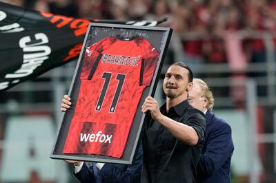 AC Milan's Zlatan Ibrahimovic after his last game for the club. AP
