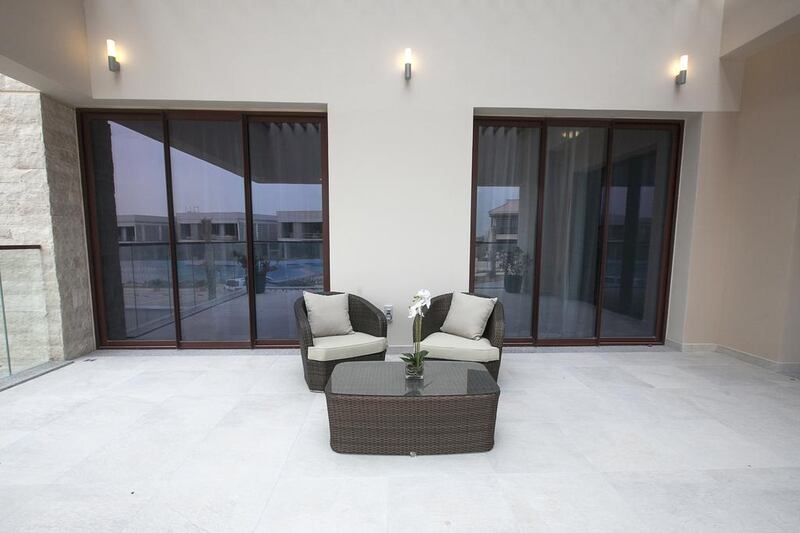 The first floor terrace at villa type 6. Mona Al Marzooqi / The National