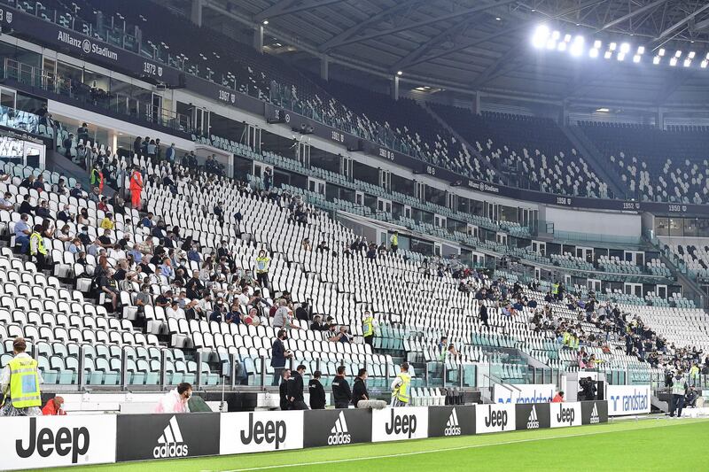 Juventus' supporters during the Italian Serie A match against Sampdoria. EPA