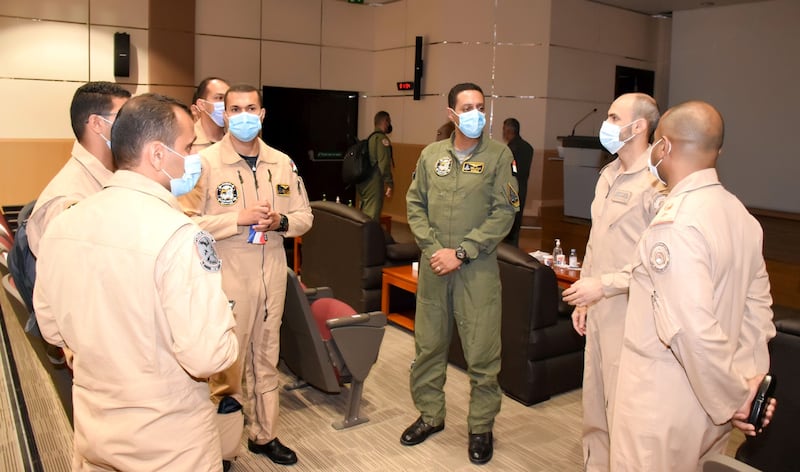 Egyptian Air Force and UAE Air Force personnel meet for the 10-day Zayed 3 military exercise.