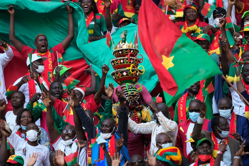 Burkina Faso supporters during the match. AP
