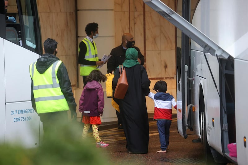 Passengers arrive at the Radisson Blu hotel at Heathrow Airport. Reuters