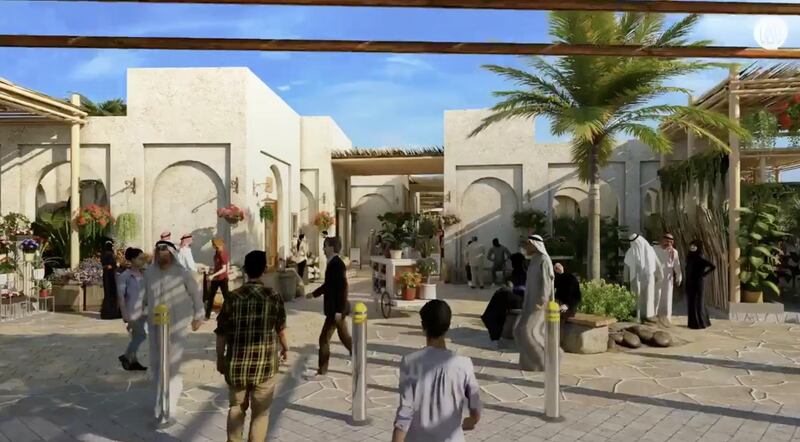 A screengrab of a video showing renderings of a planned new plant market in Mina Zayed. Courtesy: Abu Dhabi Government Media Office