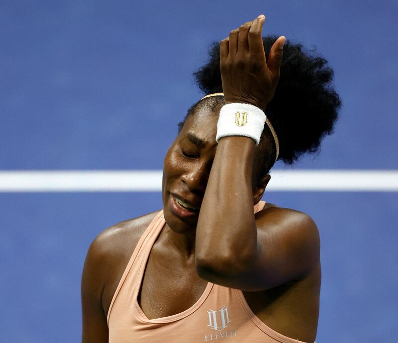 Venus Williams reacts. EPA