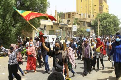 Anti-coup demonstrators in Sudan's capital Khartoum. AFP
