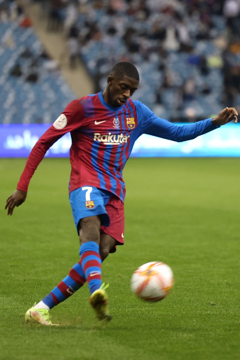 Ousmane Dembele 8 Barca’s best player in the first half. Promising early movement on the left and worked hard in coming back. Crossed for De Jong’s equaliser and almost had a breakthrough for a winner. Chance in extra time, too.
AFP