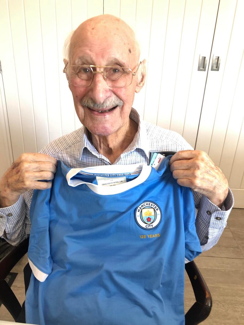 Geoffrey Rothand was sent a shirt by Manchester City as a get-well-soon gift after contracting Covid