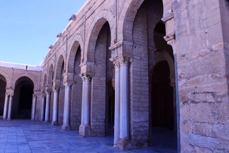 The Kairouan Grand Mosque's marble columns and arcs