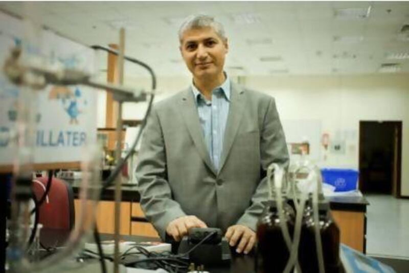 Abdallah Shanableh, a professor of Environmental Engineering at the University of Sharjah, has written a paper on recycling grey water from showers and washing machines in residential buildings. Razan Alzayani / The National