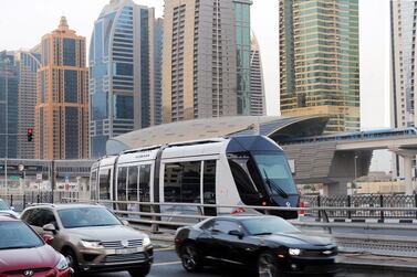 The tram service in Dubai Marina and Jumeirah Beach Residence was suspended six weeks ago to prevent the spread of the coronavirus. Courtesy: RTA