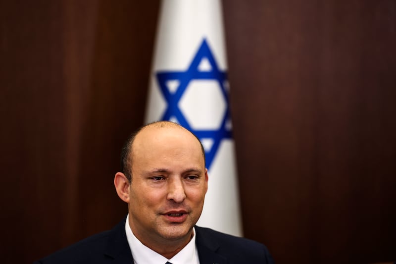 Israeli Prime Minister Naftali Bennett and his family received a death threat and a bullet in the mail. EPA