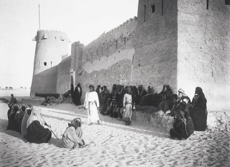 historic photo of the Qasr Al Hosn  fort in Abu Dhabi from the Hermann Burchardt collection.

Credit: 
Hermann Burchardt Â© Berlin Museum of Ethnography