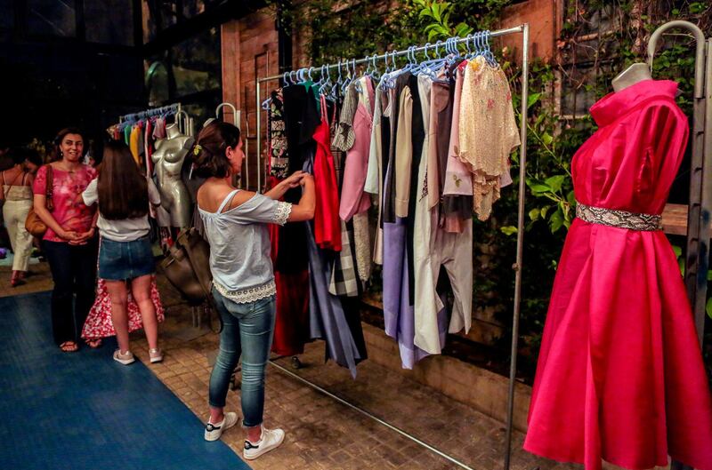 The event had racks of upcycled clothes for visitors to choose from. EPA