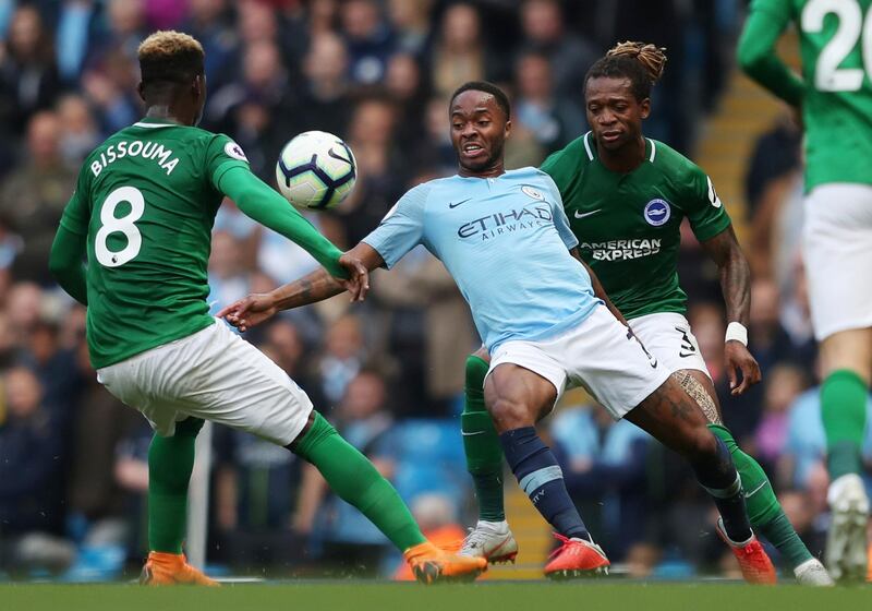 Right midfield: Raheem Sterling (Manchester City) – The in-form winger scored the first goal and helped make the second as City saw off Brighton to go top. Reuters