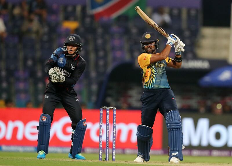 Sri Lanka's Dinesh Chandimal managed just five runs before losing his wicket. Chris Whiteoak / The National