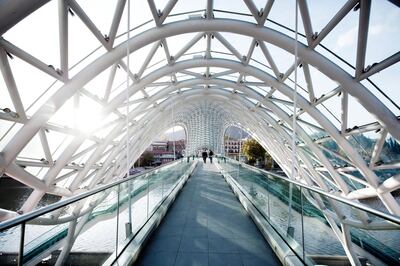 The Peace Bridge in Tbilisi, which opened in 2010. GNTA