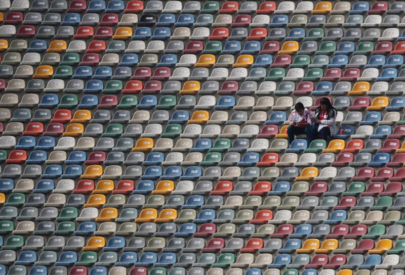 Peru fans take their seats eary ahead a football friendly against Colombia in Lima. Reuters