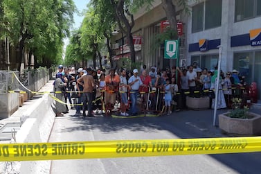 The Tunisian Interior ministry said one police officer has died in the suicide bombing targeting a police patrol in a busy commercial street in central Tunis. AP Photo