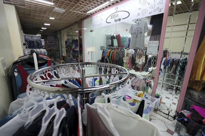 Abu Dhabi, United Arab Emirates - June 19, 2019: Thrift clothes shop Bodega. Wednesday the 19th of June 2019. Hamdan Bin Mohammed Street, Abu Dhabi. Chris Whiteoak / The National