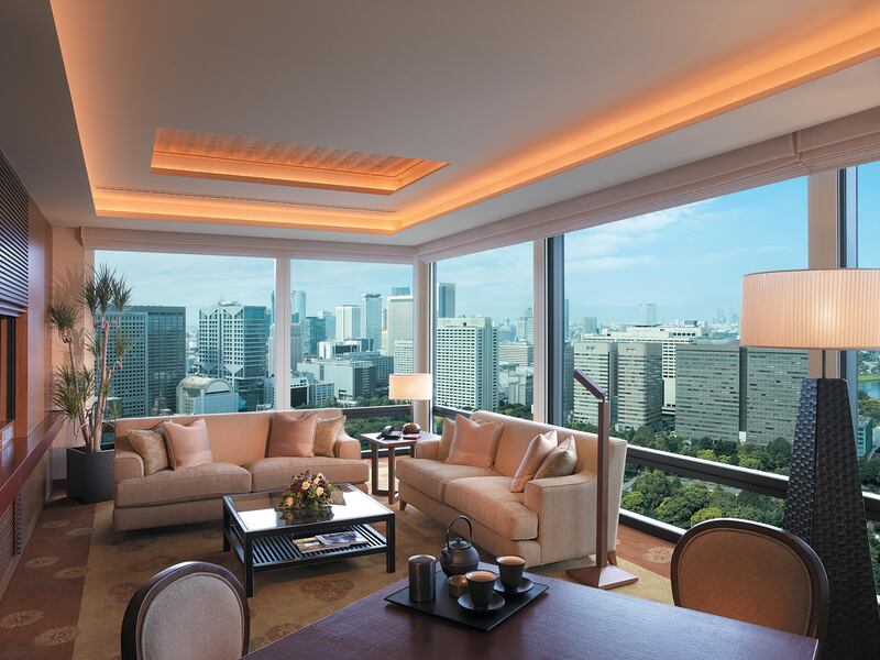 A handout photo of the Deluxe Suite Living Room of The Peninsula Tokyo hotel in Tokyo, Japan (Courtesy: The Peninsula Tokyo)
