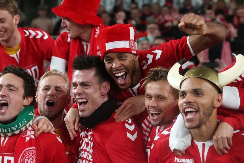 Denmark's players celebrate. AFP