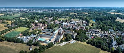 BERKSHIRE, UNITED KINGDOM. Aerial view Eton College, this  independent boarding school dates back to 1440, it located between Windsor and Slough in the Thames Valley, 19 miles west of Central London. Photograph by David Goddard