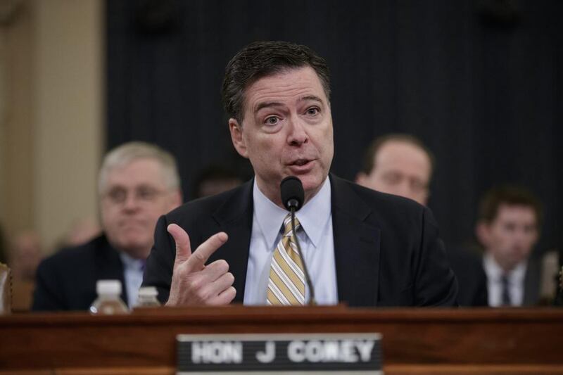 FBI director James Comey testifies on Capitol Hill in Washington on March 20, 2017, where he told the house intelligence committee there was no evidence that President Trump's phone was being tapped by the Obama administration. J Scott Applewhite/AP Photo