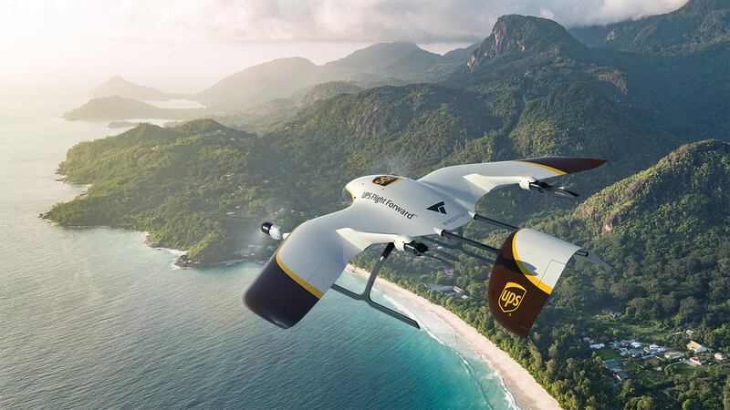 Could something like this, the UPS Flight Forward and Wingcopter's delivery drone, be the future? Courtesy UPS