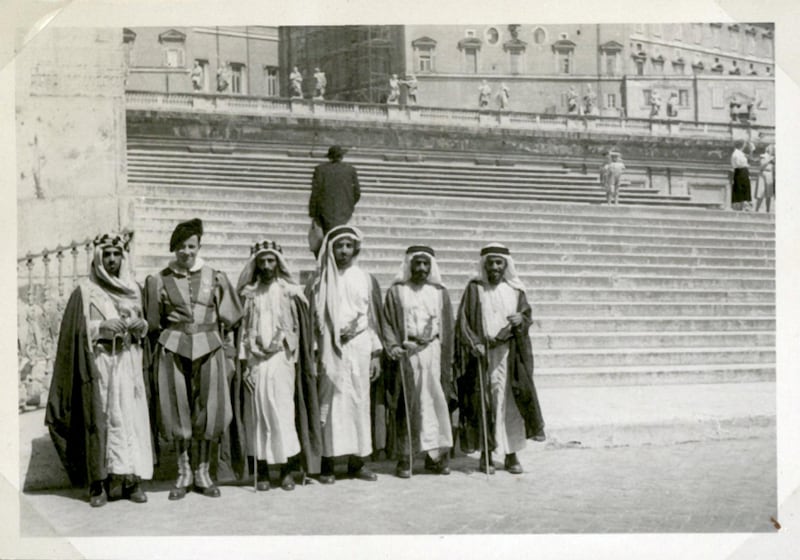 With the Swiss Guard, St Peter’s Square, Vatican City, Rome. Courtesy: The Victor Hashem Family Collection 