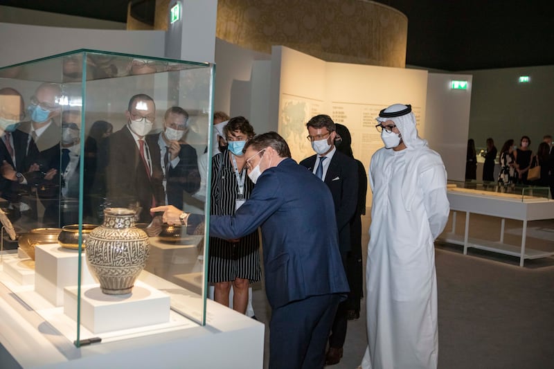 Mohamed Khalifa Al Mubarak, chairman of the Department of Culture and Tourism – Abu Dhabi, inaugurated the Dragon and Phoenix exhibition at Louvre Abu Dhabi. Photo: Louvre Abu Dhabi