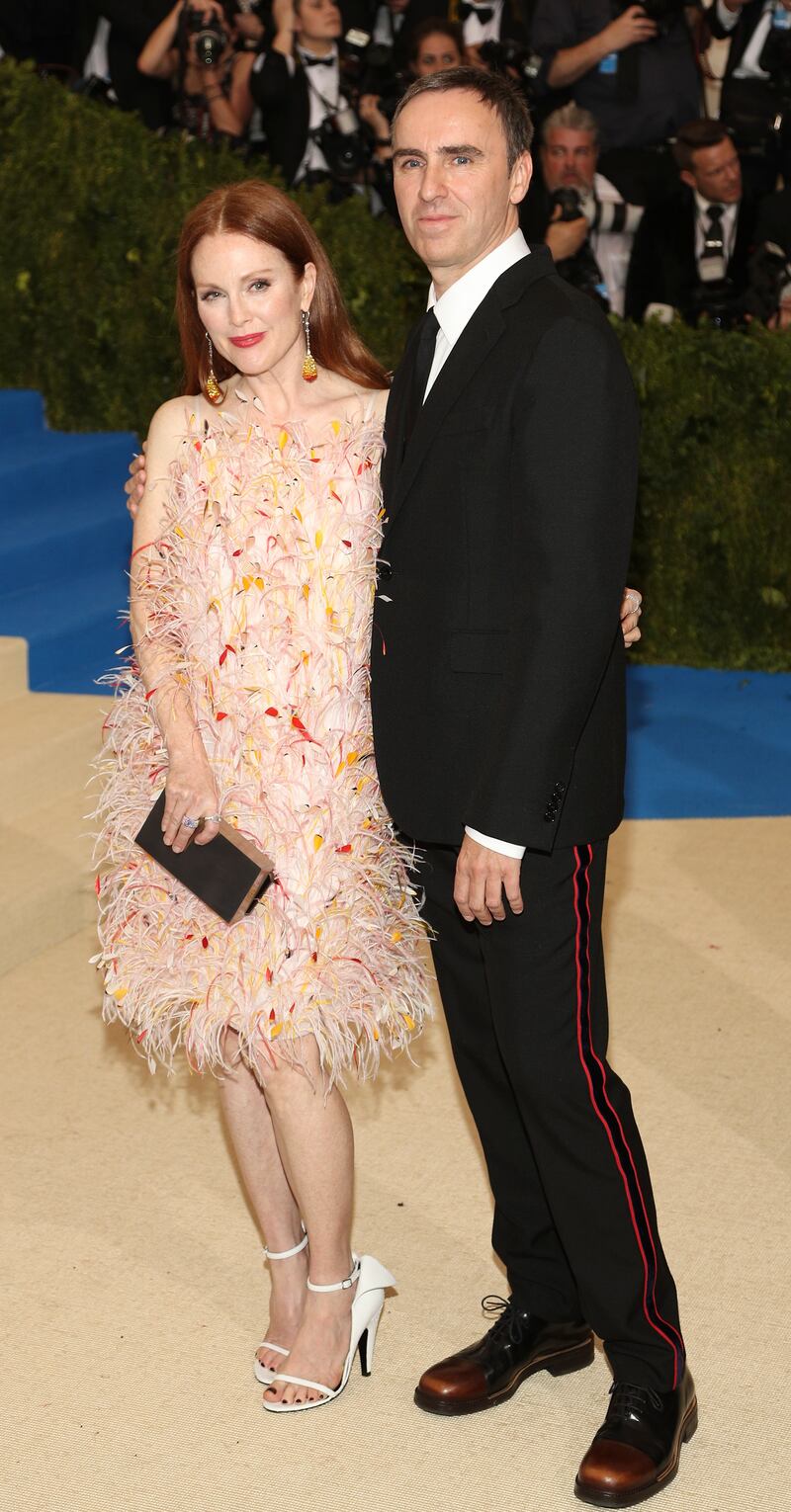 Julianne Moore, in Calvin Klein, and Raf Simons attend the Met Gala at the Metropolitan Museum of Art in New York, US, on May 1, 2017. EPA