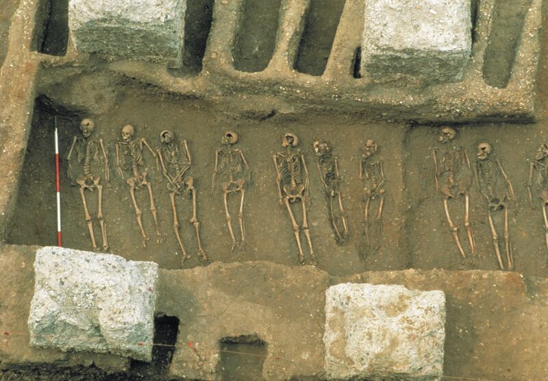 DNA from skeletons at the East Smithfield plague pits in London carried a gene that gave resistance to the Black Death. AP