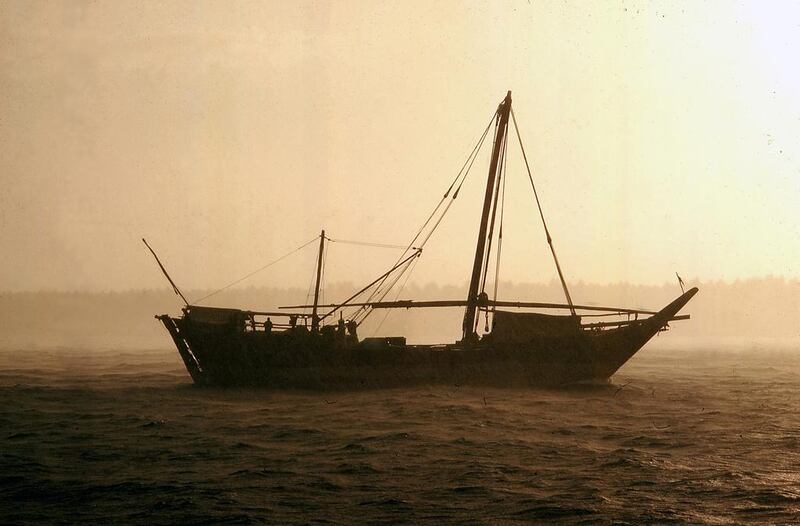 Sunset aboard a dhow.