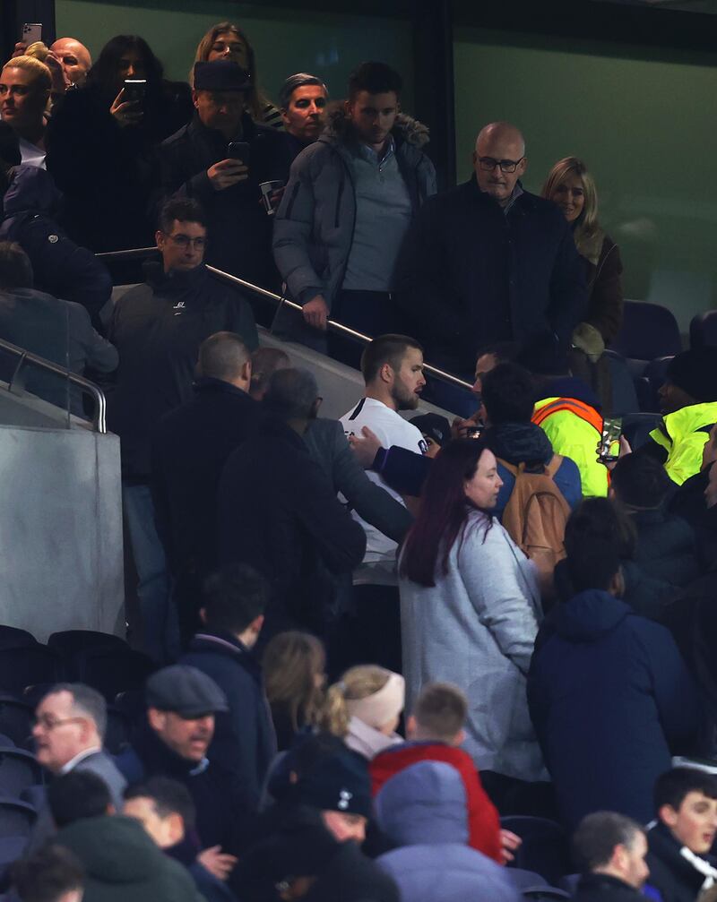 Dier confronts supporters in the stand. Getty