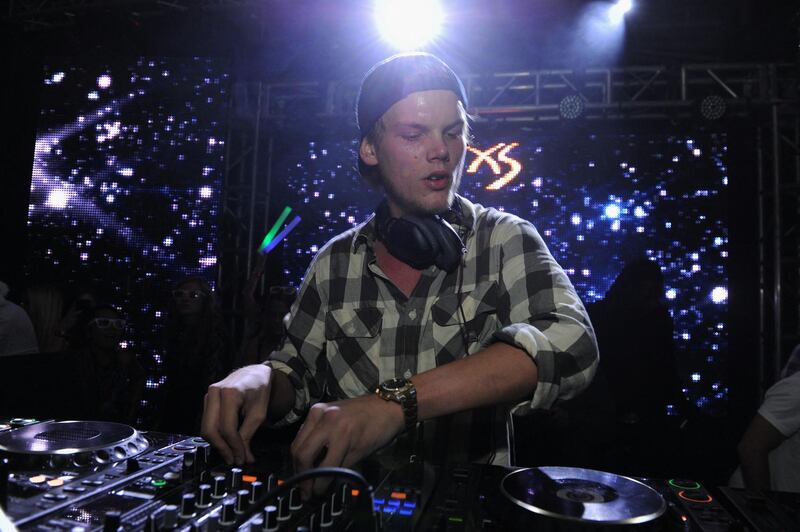 PARK CITY, UT - JANUARY 19: DJ Avicii performs at Wynn Las Vegas @ Park City Live! during the 2013 Sundance Film Festival on January 19, 2013 in Park City, Utah.   Dimitrios Kambouris/Getty Images/AFP (Photo by Dimitrios Kambouris / GETTY IMAGES NORTH AMERICA / Getty Images via AFP)