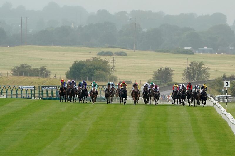 Runners in The Irish Stallion Farms EBF 'Bold Lad' Sprint Handicap at Curragh Racecourse on Sunday. Getty