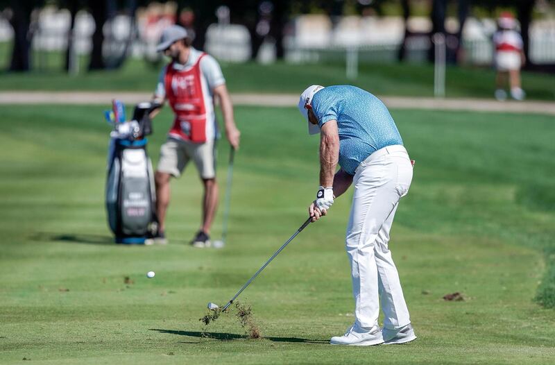 Abu Dhabi, United Arab Emirates, January 18, 2020.  2020 Abu Dhabi HSBC Championship.  Round 3.
Lee Westwood in action on the first hole.
Victor Besa / The National
Section:  SP
Reporter:  Paul Radley and John McAuley