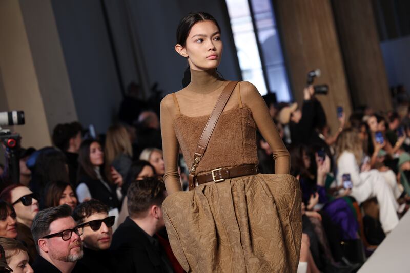 Flashes of 18th-century pannier skirts at Max Mara. Getty Images