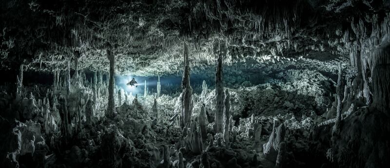 Second place, Portfolio, Martin Broen. An HDR panorama stitching of the Dos Pisos cave system in the Yucatan Peninsula, Mexico.