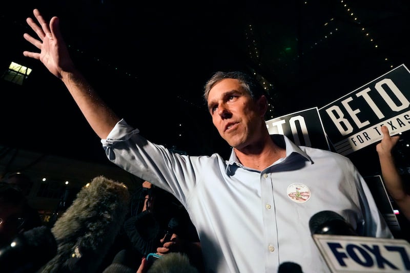 Texas Democrat gubernatorial candidate Beto O'Rourke speaks at a primary election gathering in Fort Worth, Texas. AP