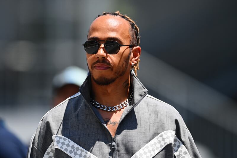 Lewis Hamilton of Mercedes during practice for the Azerbaijan GP in Baku. Getty