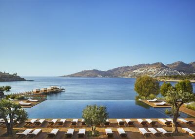 The infinity pool offers one of the resort's best outlooks. The Bodrum Edition