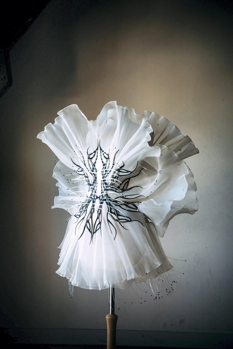 For autumn / winter 2020 haute couture, Iris van Herpen created a solitary dress. Courtesy Iris van Herpen