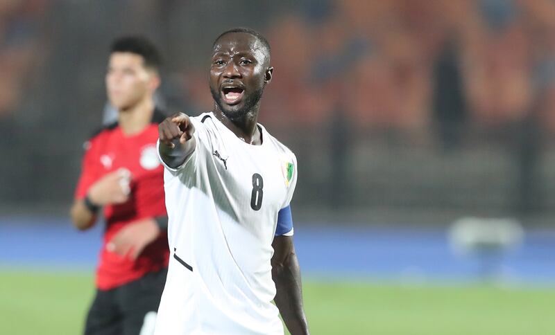 Naby Keita of Guinea reacts during the Africa Cup of Nations (AFCON) qualifying soccer match between Egypt and Guinea in Cairo, Egypt. EPA